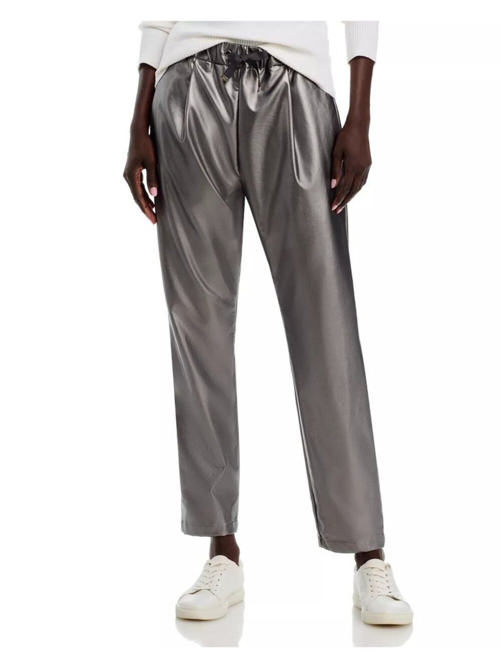 NWT Herno Faux Leather Pants Gray Womens Size 46